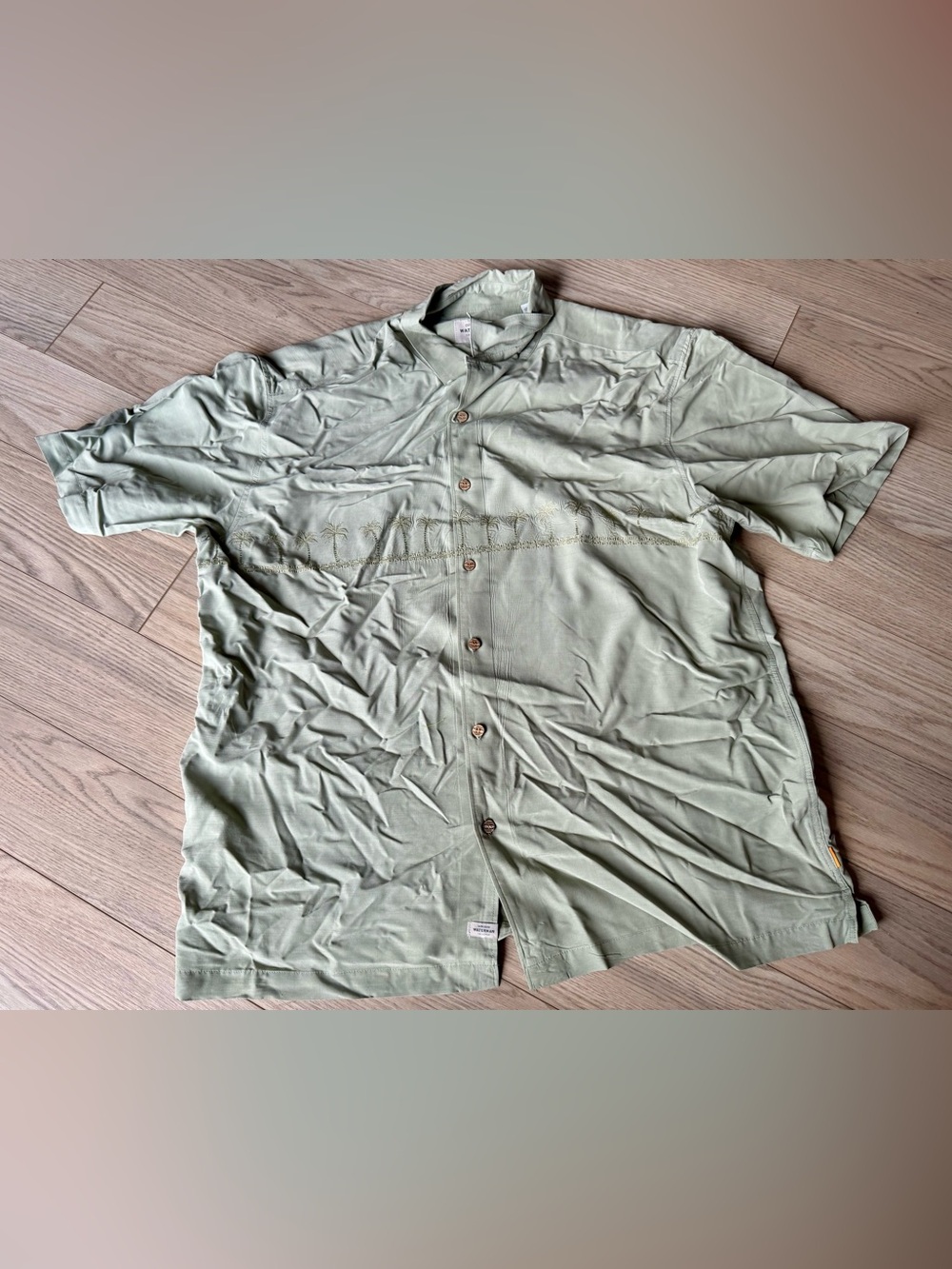 Quiksilver Sage Green Short-Sleeve Button-Down Shirt